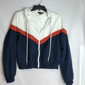 Forever 21 Size L Women’s Windbreaker/Zip-Up Jacket, Colorful.                CJ